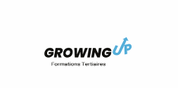 Logo GrowinUp coloré sur fond blanc réalisé avec le logiciel Illustrator par Pamela Pautrot Conceptrice designer UI à Bordeaux dans le cadre de son portfolio