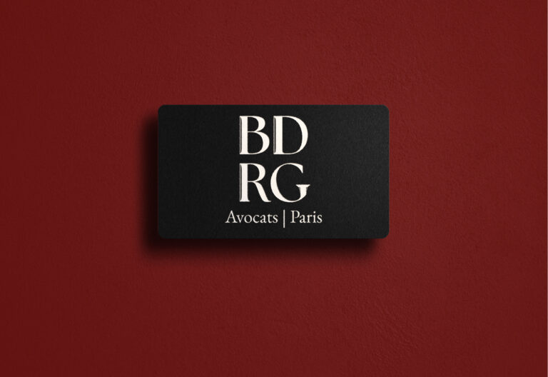 Mise en situation du logo BDRG à l’aide d’un mockup de carte de visite réalisé par Pamela Pautrot Designer UI Bordeaux